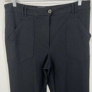 Anthropologie Maeve Alix Black Stretch Textured Wide Leg Pants Size High Waisted